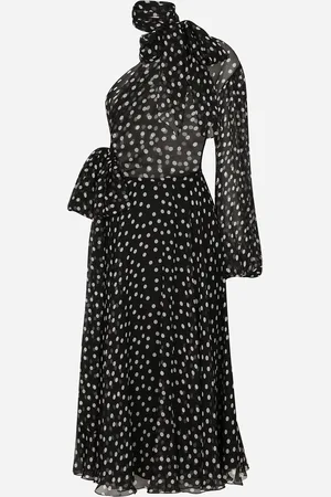Dolce & Gabbana One-shoulder-kleid Aus Chiffon Punkteprint - Frau Kleider 40