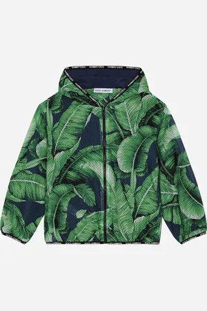 Dolce & Gabbana Jacke Aus Netzgewebe Mit Bananenbaum-print - Mann Mäntel Und Jacken 3 Years