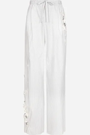Dolce & Gabbana Hose Aus Gestreiftem Popeline Mit Stickerei - Mann Hosen Und Shorts Mehrfarbig 44