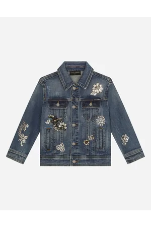 Dolce & Gabbana Mäntel und Jacken - Jacke aus Stretchdenim mit Strass und Stickereien
