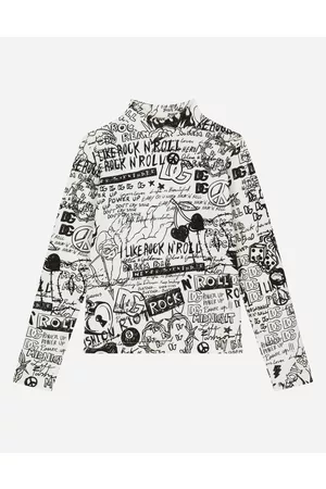 Dolce & Gabbana T-Shirts und Sweatshirts - T-Shirt aus Interlock Graffiti-Print
