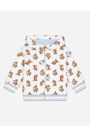 Dolce & Gabbana Tops - Sweatjacke mit Reißverschluss und Kapuze aus Jersey Baby Leo