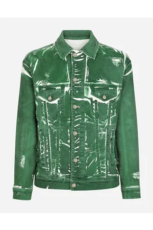Dolce & Gabbana Mäntel und Jacken - Jeansjacke aus überfärbtem Stretchmaterial