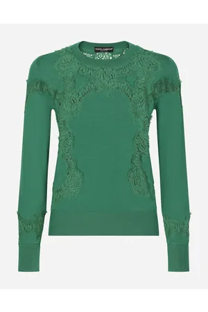 Dolce & Gabbana Strickwaren - Pullover aus Kaschmir und Seide mit Intarsien aus Spitze