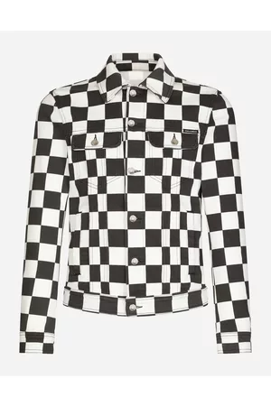 Dolce & Gabbana Men best seller selection - Jeansjacke Stretch Schachbrett-Print