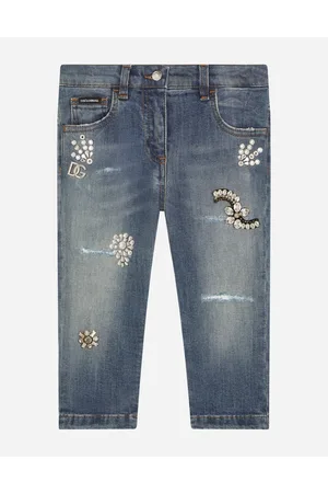 Dolce & Gabbana Hosen und Röcke - Jeans aus Stretchdenim mit Schmuckstickereien