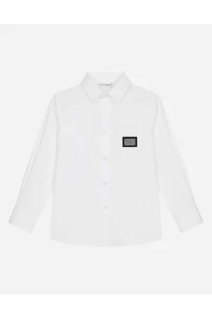 Dolce & Gabbana Hemden - Bluse aus Stretch-Popeline Logoplakette