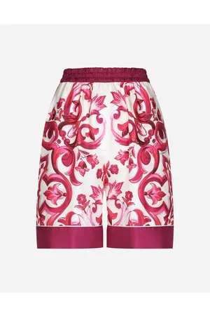Dolce & Gabbana Hosen und Shorts - Pyjamashorts aus Twill Majolika-Print