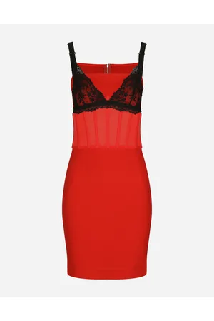 Dolce & Gabbana Women best seller selection - Kleid aus Milano-Ripp mit BH in Kontrastoptik
