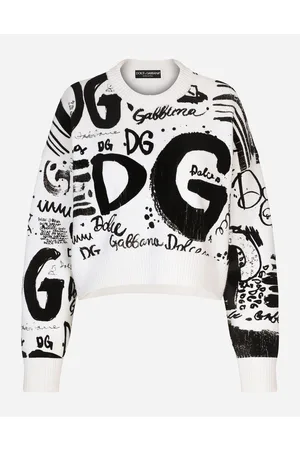 Dolce & Gabbana Strickwaren - Pullover aus Schurwolle mit beflocktem DG-Logo