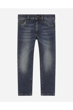 Dolce & Gabbana Hosen und Shorts - Jeans Slim aus gewaschenem blauem Stretchdenim