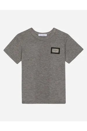 Dolce & Gabbana Tops - Jersey-T-Shirt mit Logoplakette