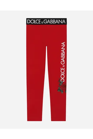 Dolce & Gabbana Hosen und Röcke - Leggings aus Interlock mit Logo- und Rosenprint