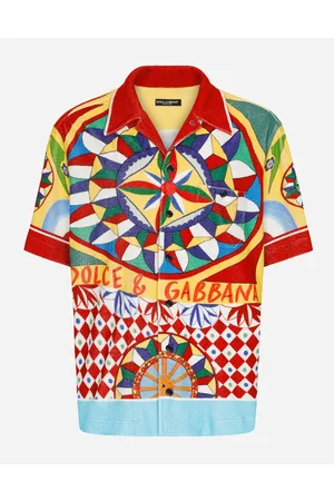 Dolce & Gabbana Hemden - Hawaiihemd aus Frottee-Jersey mit Carretto-Print