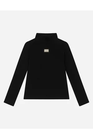 Dolce & Gabbana Strickwaren - T-Shirt aus Interlock mit Logoplakette