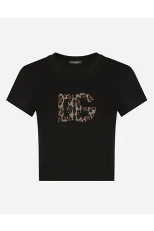 Dolce & Gabbana T-Shirts und Sweatshirts - Kurzes T-Shirt mit DG-Logo Thermostrass
