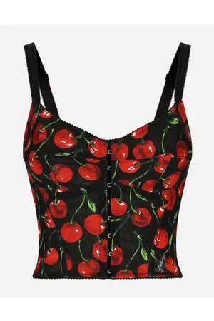 Dolce & Gabbana Blusen und Tops - Bustier-Top aus elastischem Material Kirschenprint