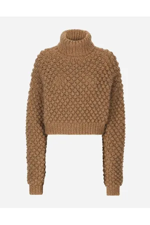 Dolce & Gabbana Strickwaren - Rollkragenpullover mit Noppenmuster aus Alpaka