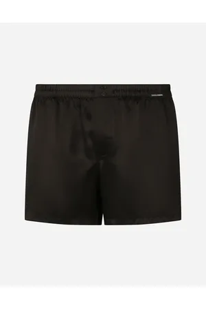 Dolce & Gabbana Unterwäsche und Loungewear - Shorts aus Seide mit Logoetikett