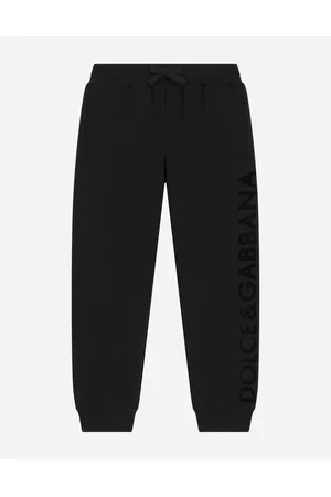 Dolce & Gabbana Hosen und Shorts - Jogginghose aus Jersey mit geflocktem Logo