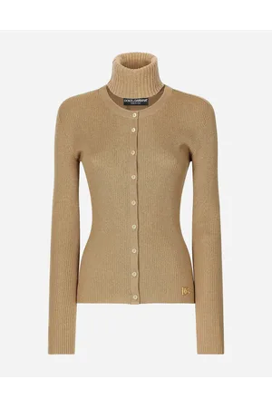 Dolce & Gabbana Strickwaren - Cardigan mit abnehmbarem Kragen aus Wolle und Kaschmir
