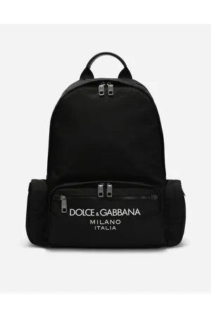Dolce & Gabbana Rucksack Aus Nylon Mit Gummiertem Logo - Mann Rucksäcke Und Bauchtaschen Nylon Onesize