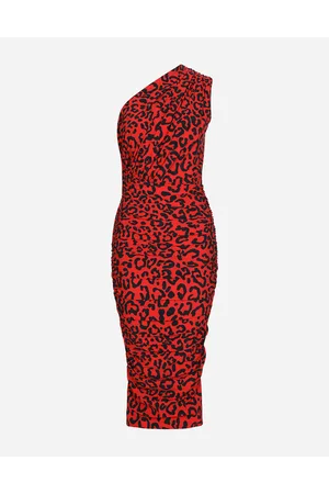Dolce & Gabbana One-shoulder-kleid Aus Jersey Leoprint - Frau Kleider 40