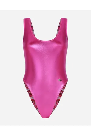 Dolce & Gabbana Laminated Racing Swimsuit - Frau Beachwear Stoff 4