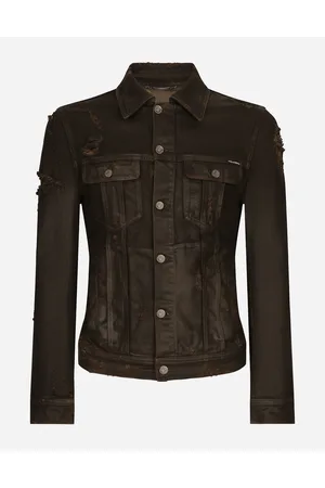 Dolce & Gabbana Jeansjacke Stretch Gewachst Mit Rissen - Mann Jeans Denim 44