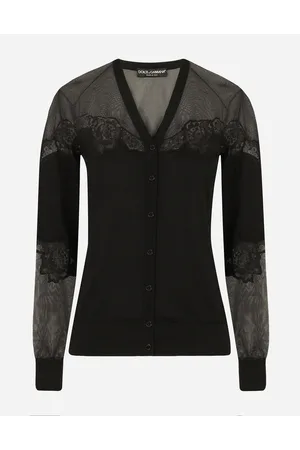Dolce & Gabbana Cashmere, Tulle And Silk Cardigan With Lace - Frau Strickwaren 44