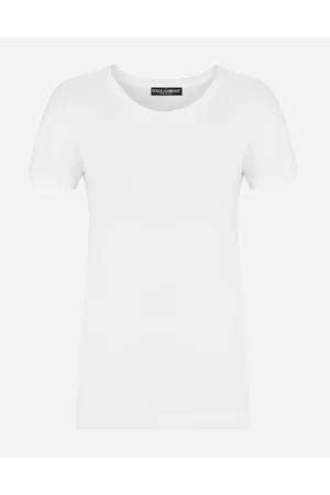 Dolce & Gabbana T-shirt Mit Kurzem Arm Aus Jersey - Frau T-shirts Und Sweatshirts Wei� 36