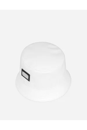 Dolce & Gabbana Nylon Bucket Hat With Branded Plate - Mann Hüte Und Handschuhe Wei� Baumwolle 60