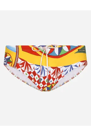 Dolce & Gabbana Carretto-print Swim Briefs With High-cut Leg - Mann Beachwear Carretto-print Stoff 4