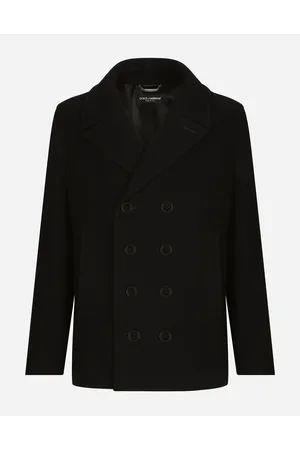 Dolce & Gabbana Zweireihiger Caban Aus Wolle Mit Logoplakette - Mann Mäntel Und Jacken Wolle 46