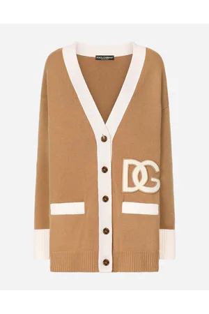 Dolce & Gabbana Langer Cardigan Aus Wolle Mit Dg-patch-stickerei - Frau Strickwaren Wolle 38