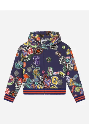 Dolce & Gabbana Kapuzensweatjacke Mit Stickerprint - Mann T-shirts Und Sweatshirts Baumwolle 6 Years