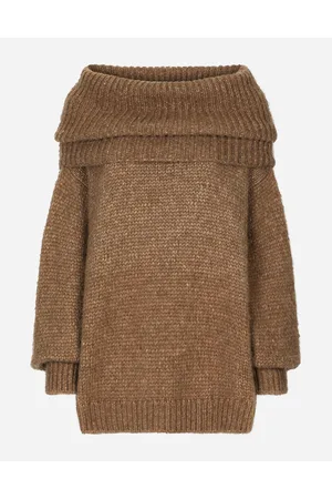 Dolce & Gabbana Oversize-pullover Mit Schalkragen Aus Lamawolle - Frau Strickwaren Wolle 42