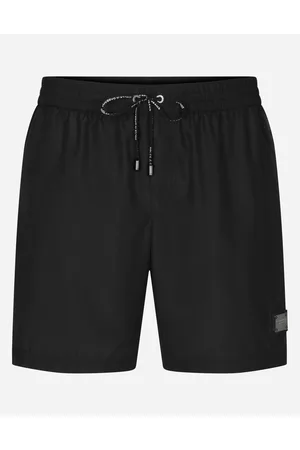 Dolce & Gabbana Mid-length Swim Trunks With Branded Plate - Mann Beachwear Stoff 2