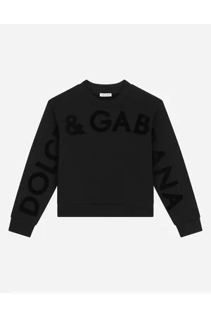 Dolce & Gabbana Rundhalssweatshirt Aus Jersey Mit Geflocktem Print - Mann T-shirts Und Sweatshirts Baumwolle 2 Years