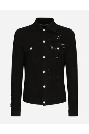 Dolce & Gabbana Jeansjacke Stretch Mit Strassstickereien - Mann Jeans Mehrfarbig 46