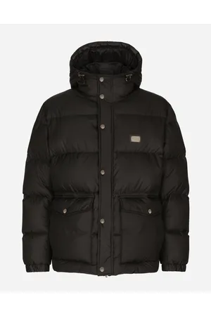 Dolce & Gabbana Nylon-daunenjacke Mit Kapuze Und Logoplakette - Mann Mäntel Und Jacken Nylon 46