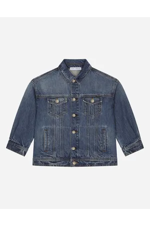 Dolce & Gabbana Jeansjacke Mit Logoapplikation Auf Der Rückseite - Mann Mäntel Und Jacken Denim 4 Years