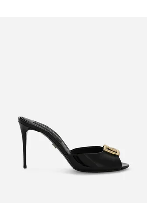 Dolce & Gabbana Mule Aus Lackleder Mit Dg-logo - Frau Pantoletten Und Mules Leder 39