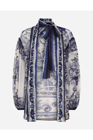 Dolce & Gabbana Camicia - Frau Blusen Und Tops Blau Seide 36