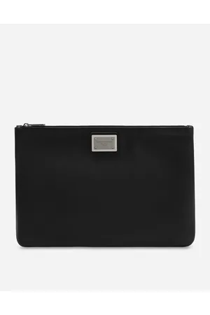 Dolce & Gabbana Mittelgroße Pouch Bag Aus Granata-kalbsleder Und Nylon - Mann Brieftaschen Und Clutches Stoff Onesize