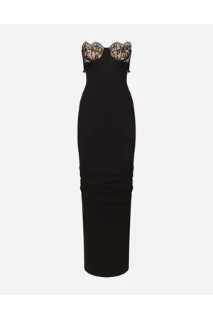 Dolce & Gabbana Langes Jerseykleid Aus Milano Ripp Mit Bustier - Frau Kleider 40