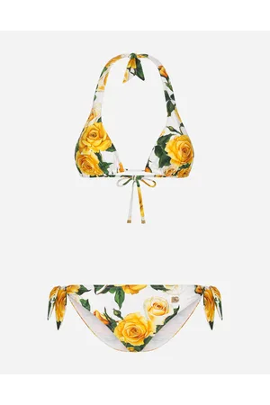 Dolce & Gabbana Triangel-bikini Gelbe-rosen-print - Frau Beachwear 1