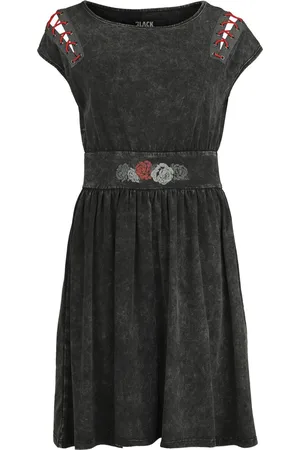EMP Cut Out Dress with Roses Mittellanges Kleid