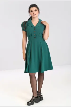 Hell Bunny Vera Lynn Dress Green Mittellanges Kleid
