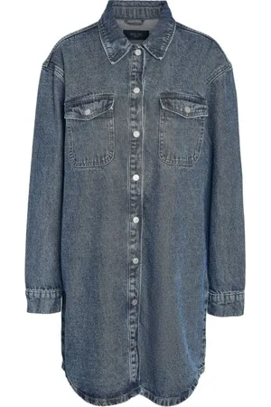 Noisy May NMALVA L/S DENIM DRESS AZ351MB FWD NOOS Mittellanges Kleid